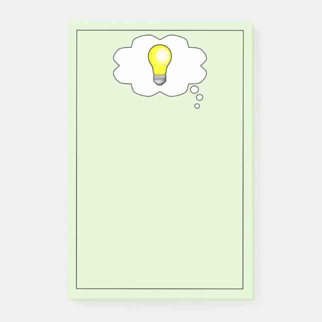 Brillante Light Bulb Idee 4 x 6 Post It Note Pad Post-it Klebezettel (Vorderseite)