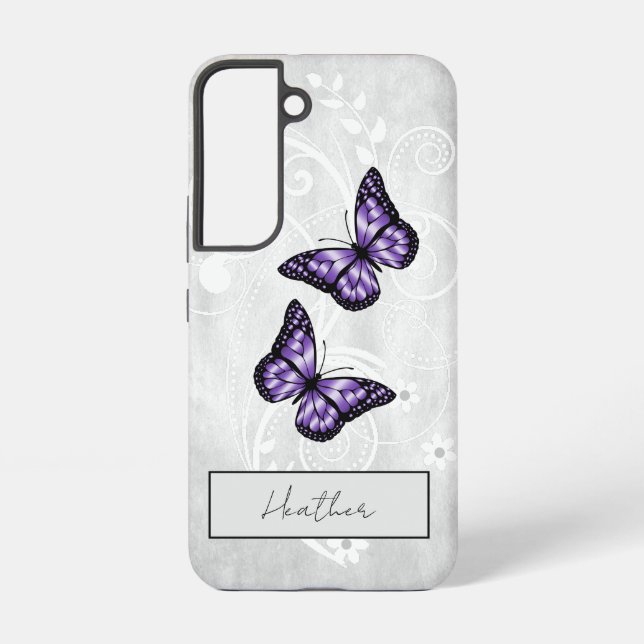 Brillante Lila Schmetterlinge Samsung Galaxy Hülle (Rückseite)