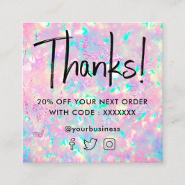 Brillante Opal-Textur-Discount-Karte Quadratische Visitenkarte