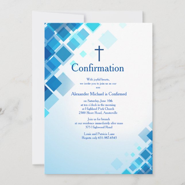 Brillante Plätze Bestätigung Einladung (Vorderseite)