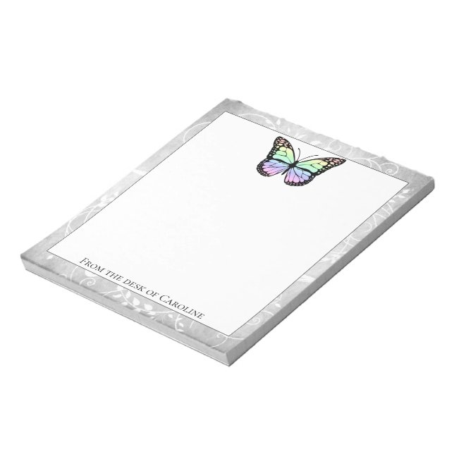Brillante Rainbow Butterfly Notepad Notizblock (Rotiert)