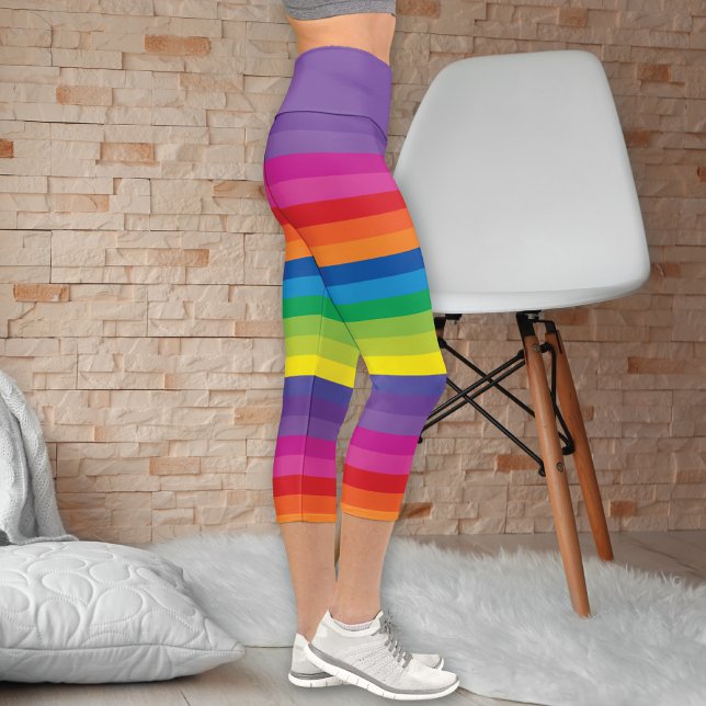 Brillante Regenbogenstreifen Capri Leggings (Von Creator hochgeladen)