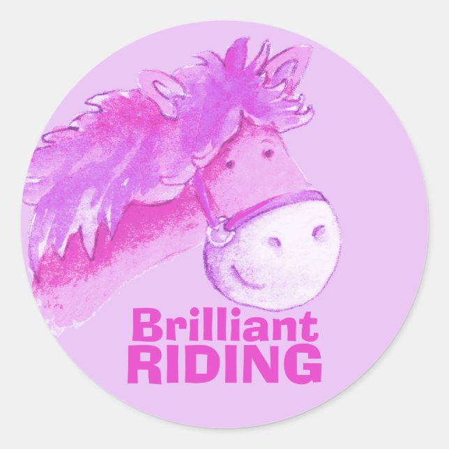 Brillante Reitaufkleber Runder Aufkleber (Vorderseite)