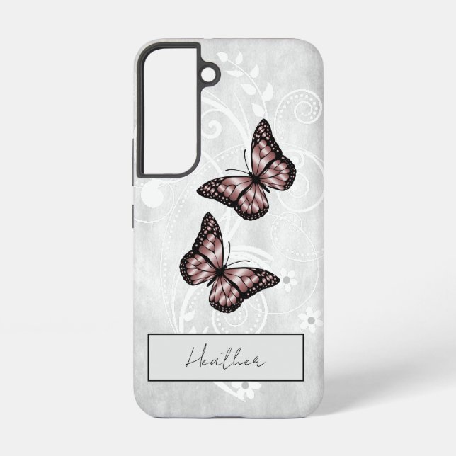 Brillante rosa Schmetterlinge Samsung Galaxy Hülle (Rückseite)