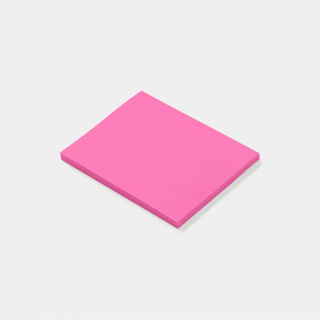 Brillante Rose (Vollfarbe) Post-it Klebezettel (angewinkelt)