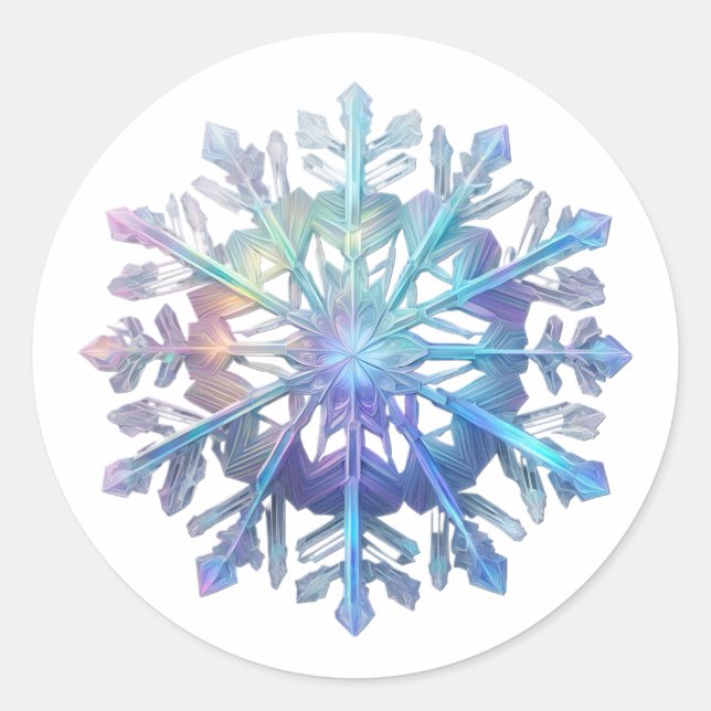Brillante Schneeflocke Runder Aufkleber (Vorderseite)