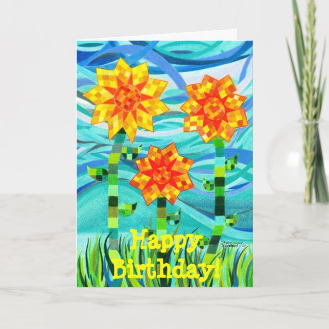 Brillante Sonnenblumen Geburtstagskarte Karte (Vorderseite)