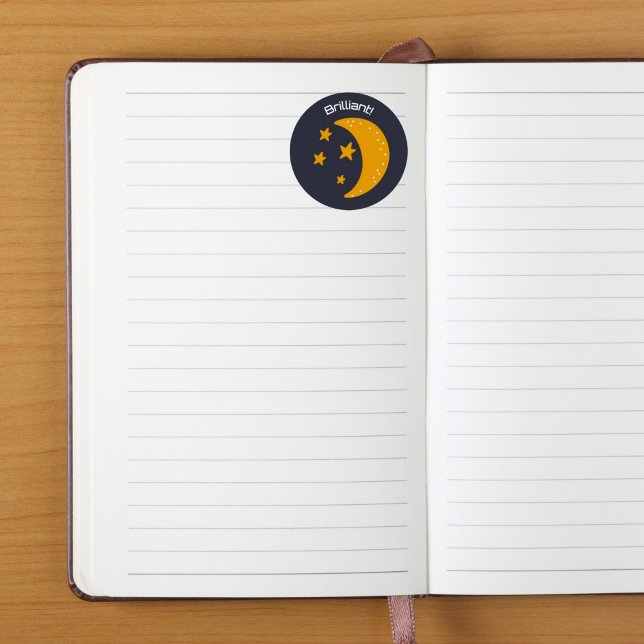 Brillante Sterne und Mond-Aufkleber Runder Aufkleber (Von Creator hochgeladen)