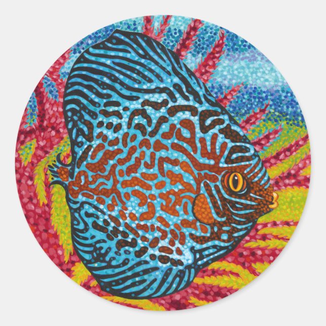 Brillante tropische Fische II Runder Aufkleber (Vorderseite)