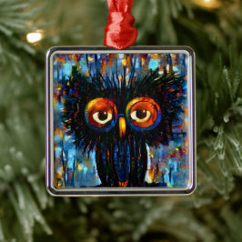 Brillante und kluge Eule Ornament Aus Metall