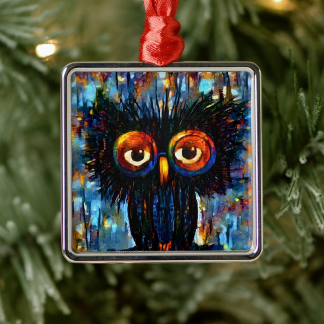 Brillante und kluge Eule Ornament Aus Metall (Baum)