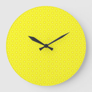 Brillante Zitronengelbe Sonnenscheinsterne Muster Große Wanduhr