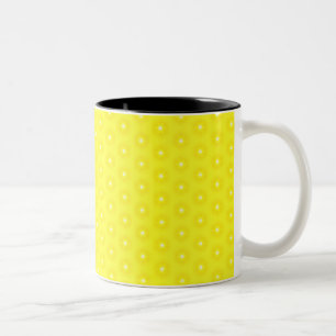 Brillante Zitronengelbe Sonnenscheinsterne Muster Zweifarbige Tasse