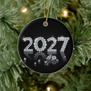 Brillanten Diamanten Neujahr 2027 Luxus Keramik Ornament