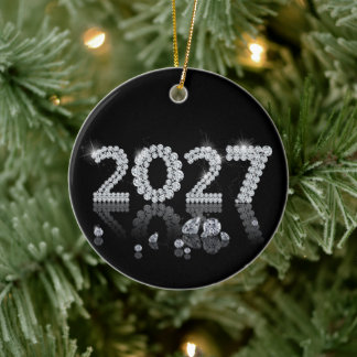 Brillanten Diamanten Neujahr 2027 Luxus Keramik Ornament