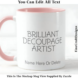 Brillanter Decoupage-Künstler Kunsthandwerker, Nam Tasse