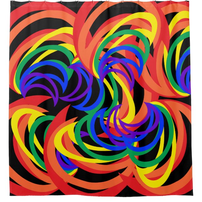 Brillanter Regenbogen Crescent Abstrakt Duschvorha Duschvorhang (Vorderseite)