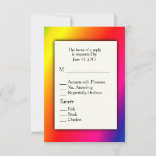 Brillanter Regenbogen-RSVP mit Menüauswahl RSVP Karte