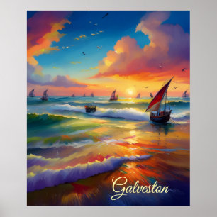 Brillantes Abstrakt Sea Scanner Digital Print Post Poster