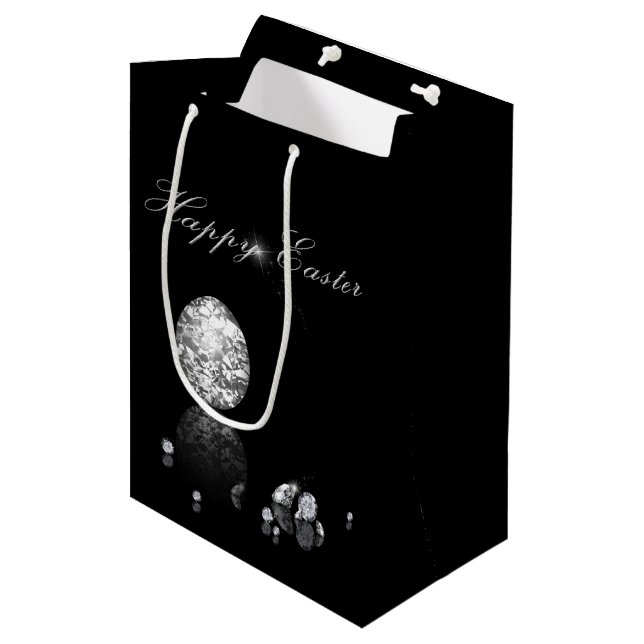 Brillantes Ostereier - mittelgroße Geschenktasche Mittlere Geschenktüte (Vorderseite Schrägansicht)
