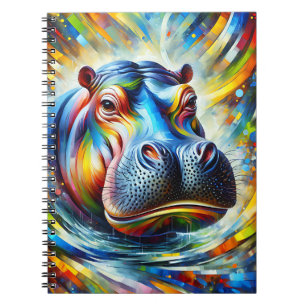 Brillantes wasserliebendes Nilpferd Notizbuch Notizblock