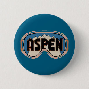 Brille Aspen Snowmass Colorado Skigebiet Geschenke Button