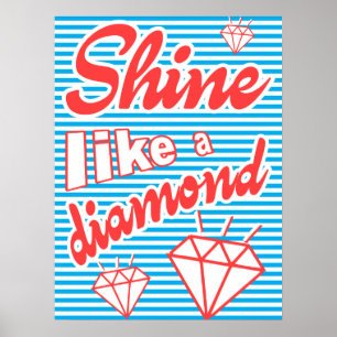 Brille comme un diamant, affiche de typographie,