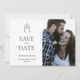 Brille gekocht elegante Serif Schriftart ein Foto Save The Date