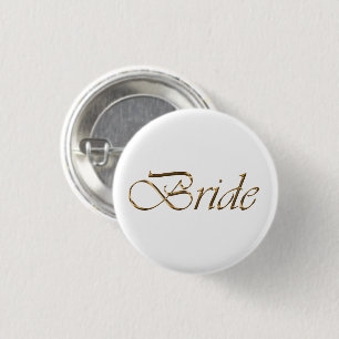 Brille, goldene Schrift, eleganter weißer Button-K Button
