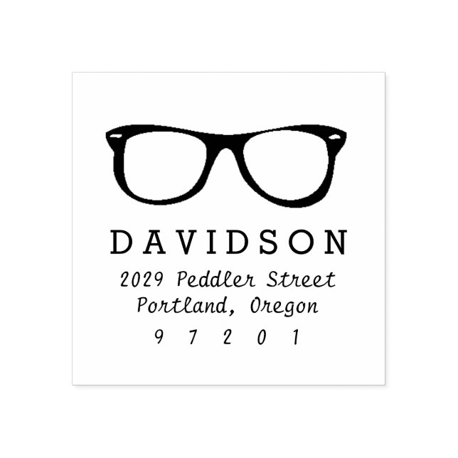 Brille Gummistempel (Prägung)