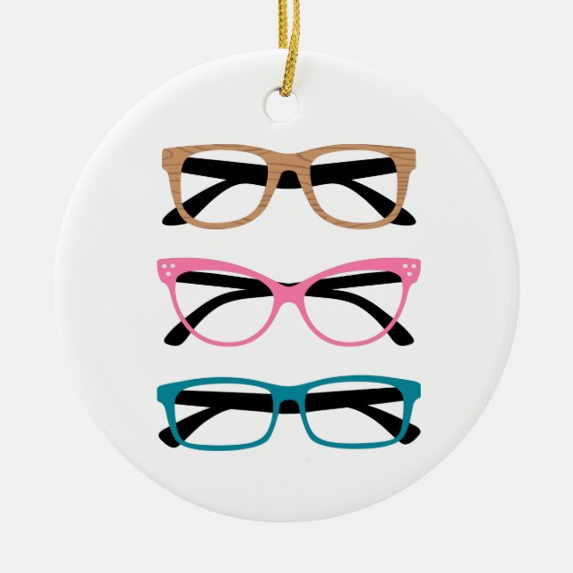 Brille Keramik Ornament (Vorne)