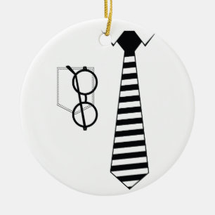 Brille-Krawatte Keramik Ornament