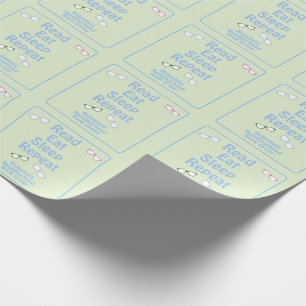 Brille Lesen Essen Schlafen Wiederholen  Geschenkpapier