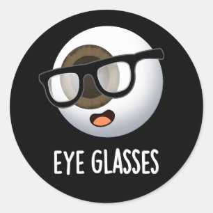 Brille Lustige Augen Puns Dunkler Hintergrund Runder Aufkleber