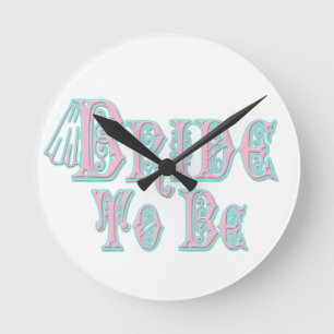 Brille mit Schleier, Rosa und Aquamariner Art Runde Wanduhr