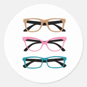 Brille Runder Aufkleber