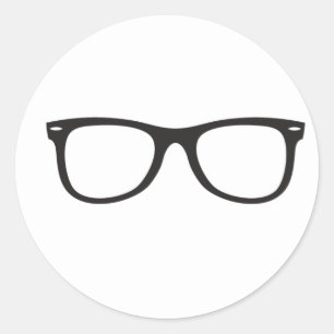 BRILLE RUNDER AUFKLEBER