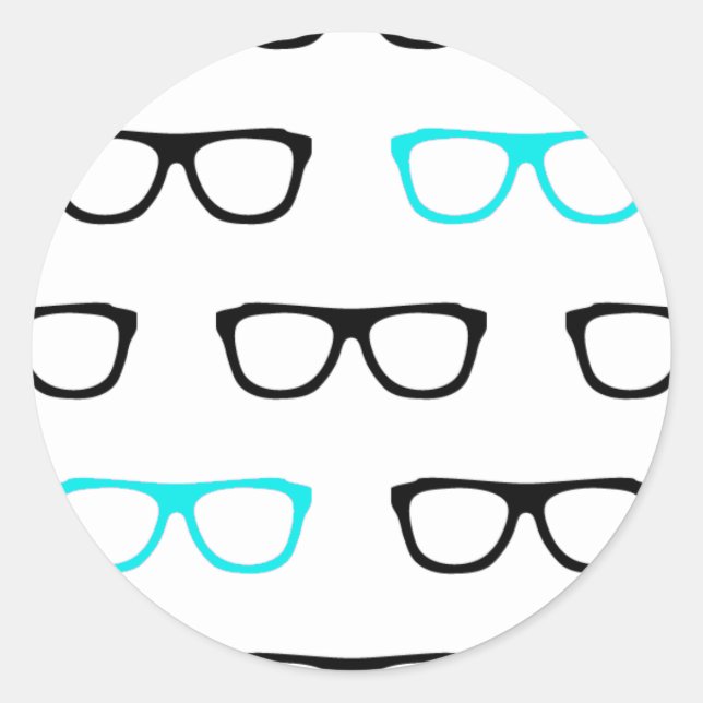 Brille Runder Aufkleber (Vorderseite)