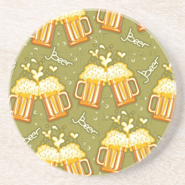 Brille von Biermustern Sandstein Untersetzer (Vorne)