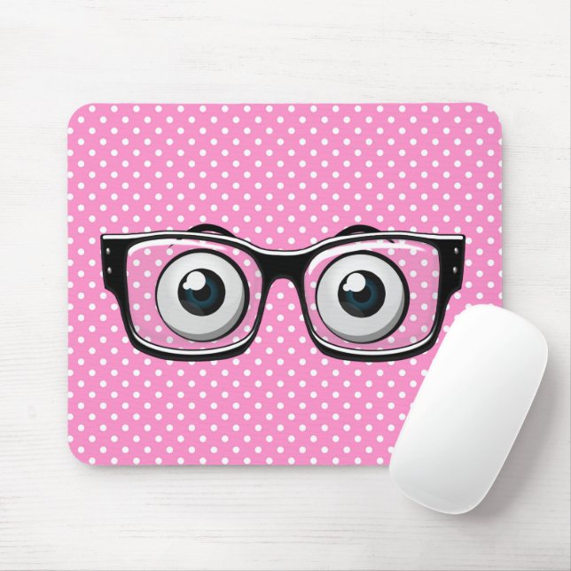 Brillen auf Polka Dots Mousepad (Mit Mouse)