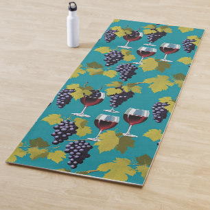 Brillen aus Rotwein und Lila Trauben Aquamarin Yogamatte