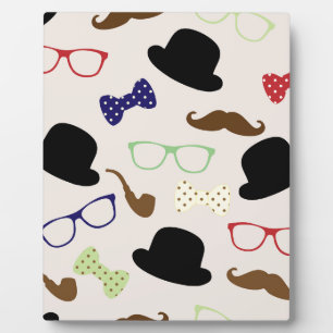 Brillen, Hats und Mustache Fotoplatte