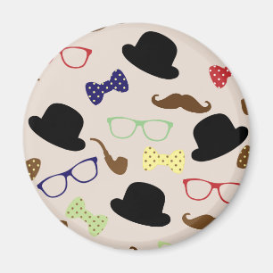 Brillen, Hats und Mustache Magnet