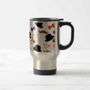 Brillen, Hats und Mustache Reisebecher