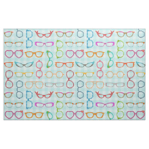 Brillen-Retro moderner Hipster mit blauem Gingham Stoff