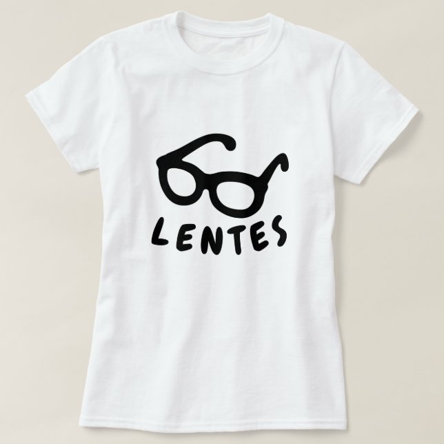 Brillen und Text Lentes: Brillen auf Galician T-Shirt (Design vorne)