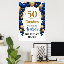 Brillenblaue und flache Gold Geburtstagsparty
