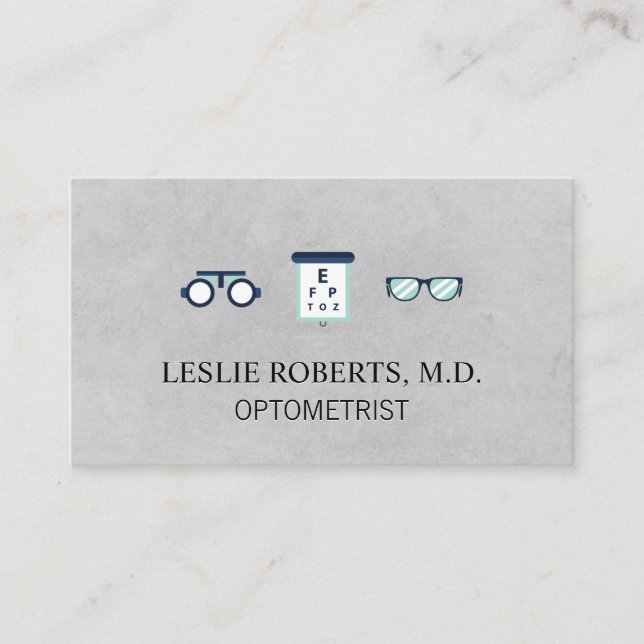 Brillenbrille Augendiagramm | Optometriker Visitenkarte (Vorderseite)