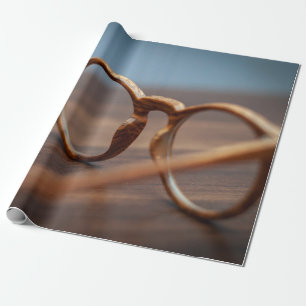 Brillenbrille aus Holz Geschenkpapier
