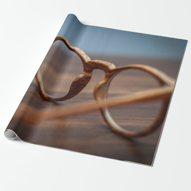 Brillenbrille aus Holz Geschenkpapier (Ungerollt)